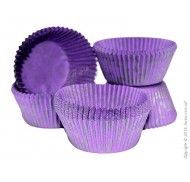 Форма для випечки кексов фиолетовая узор серебро 50х30 50 шт. 